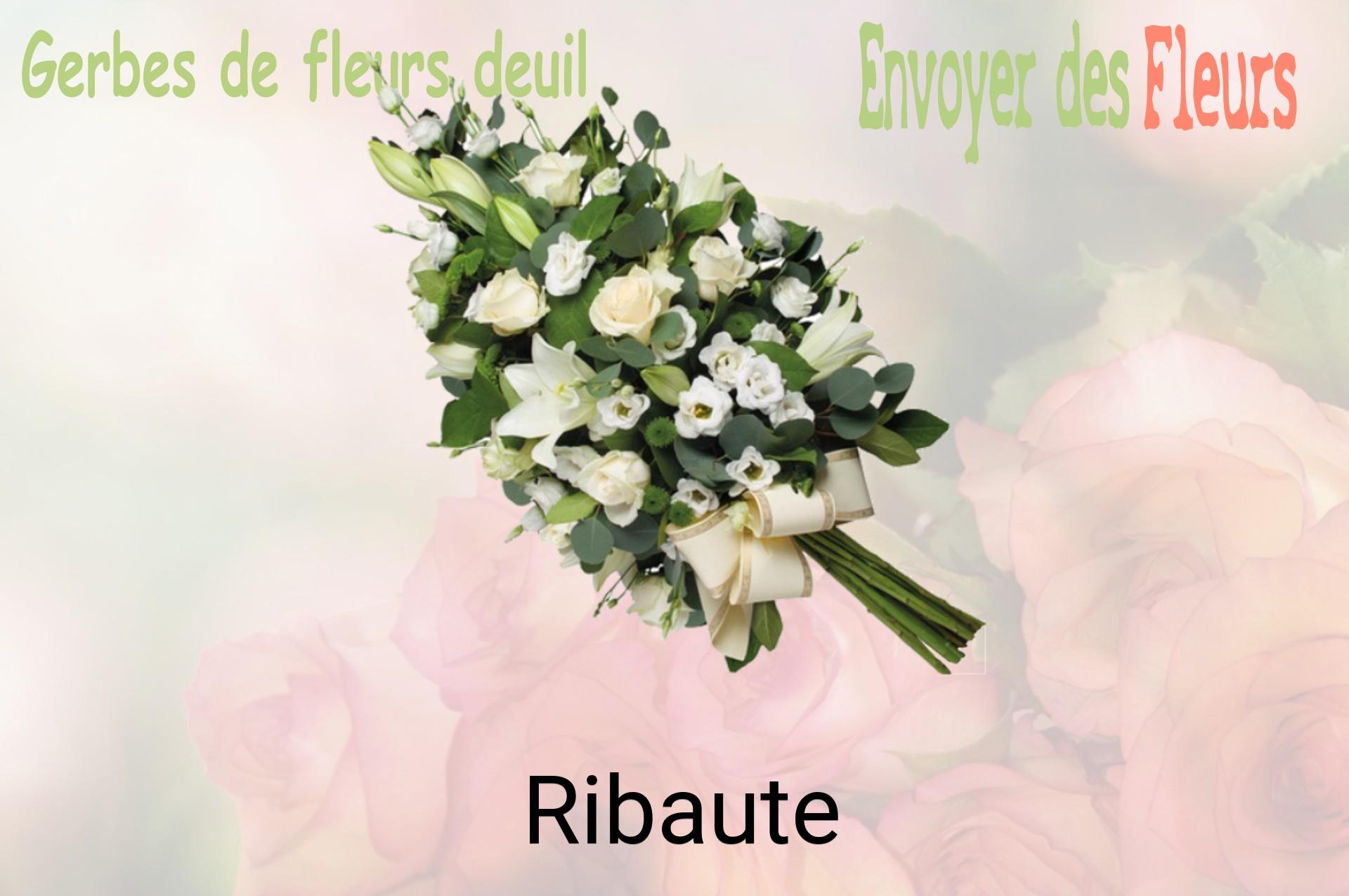 Gerbe de fleurs de deuil livrée à Ribaute
